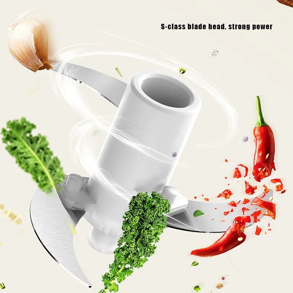 Mini Moedor Elétrico Recareegável 350ml: Para Alho e Carnes