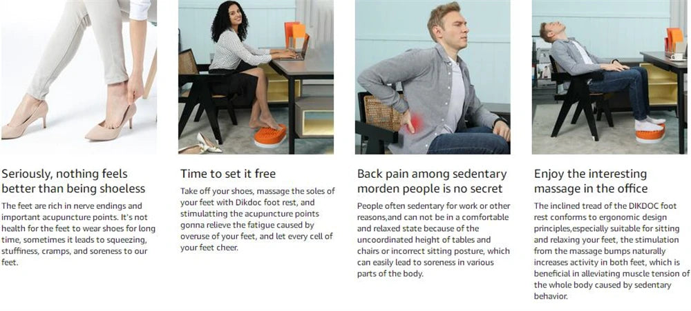 Apoio Ergonômico para Escritório com Superfície Massageadora de Silicone