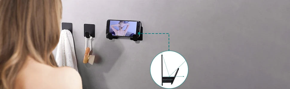 Kit 2/4 Unidades Gancho Adesivo de Parede em Aço Inox 304 (Sem Furos)