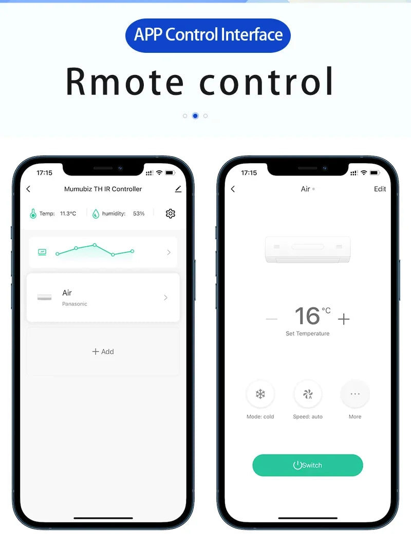 Controle Remoto Universal Inteligente Tuya Wifi IR com Sensor de Temperatura e Umidade