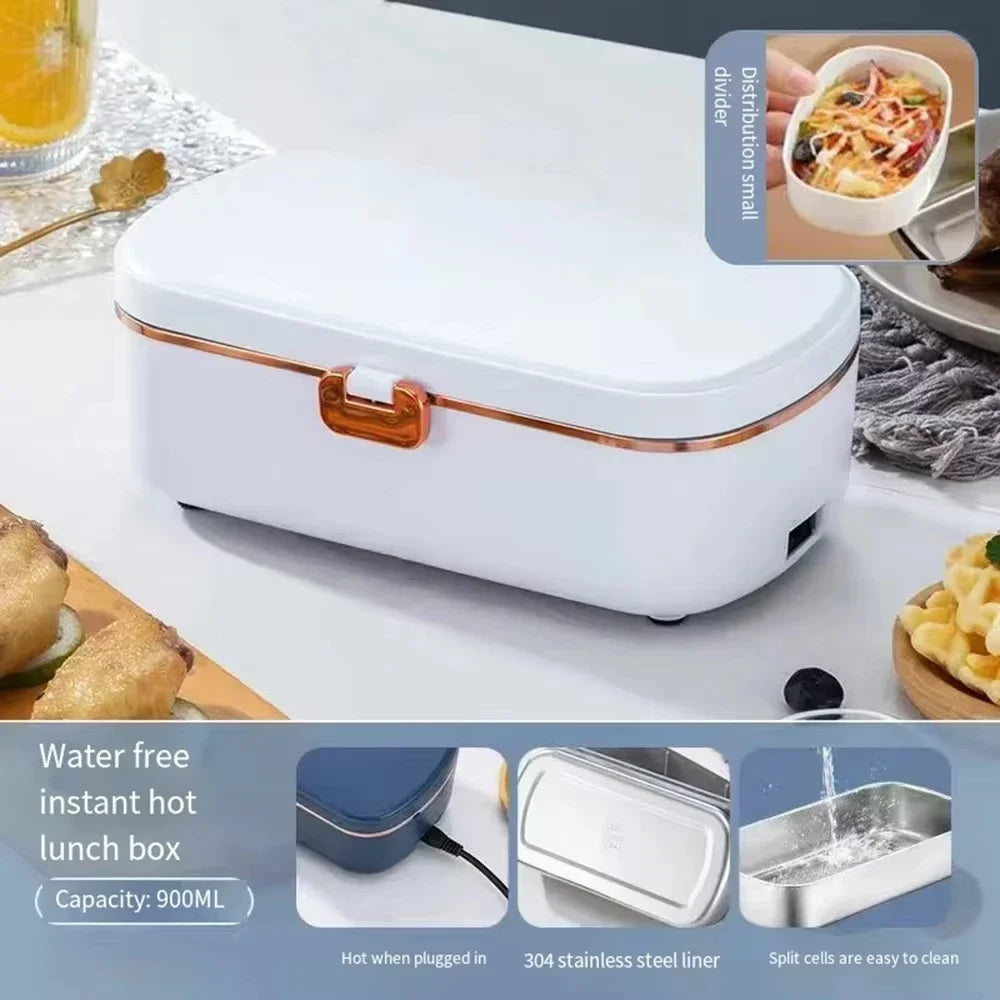 Marmita Elétrica Portátil 900ml: Aço Inox com Aquecimento 70°C
