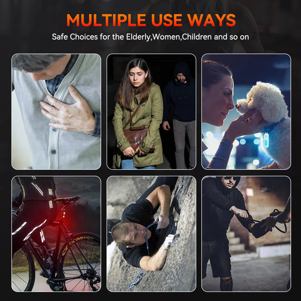 Alarme Pessoal de Defesa Awapow 130dB Recarregável com LED