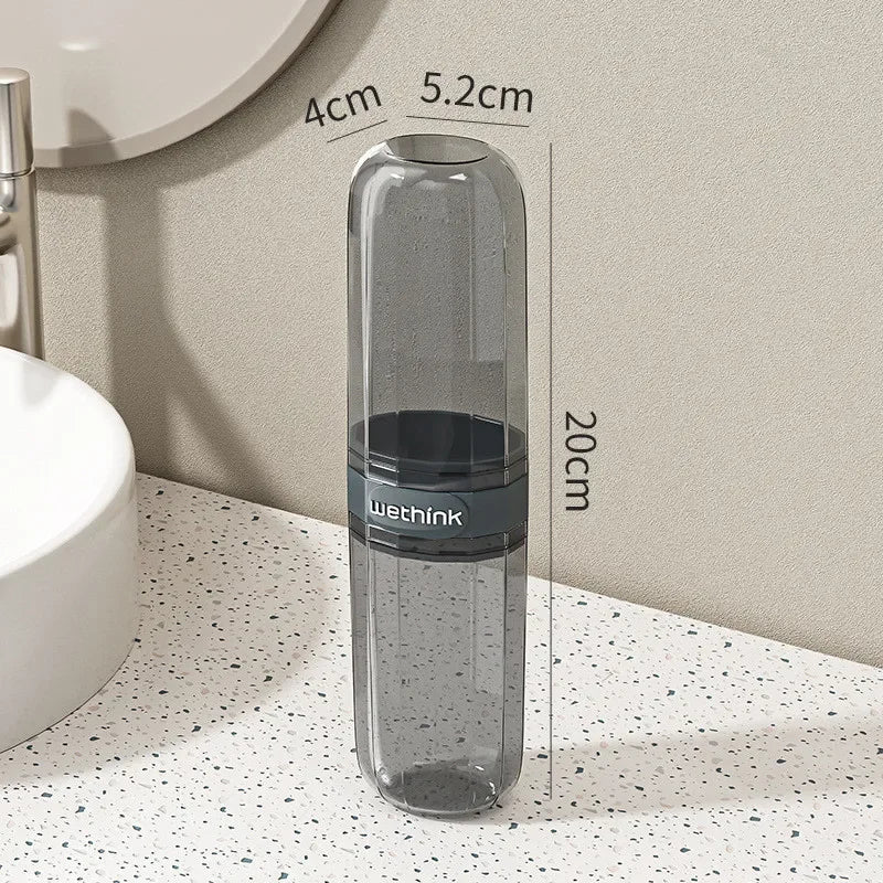 Estojo Porta Escova de Dente Transparente de Acrílico para Viagem