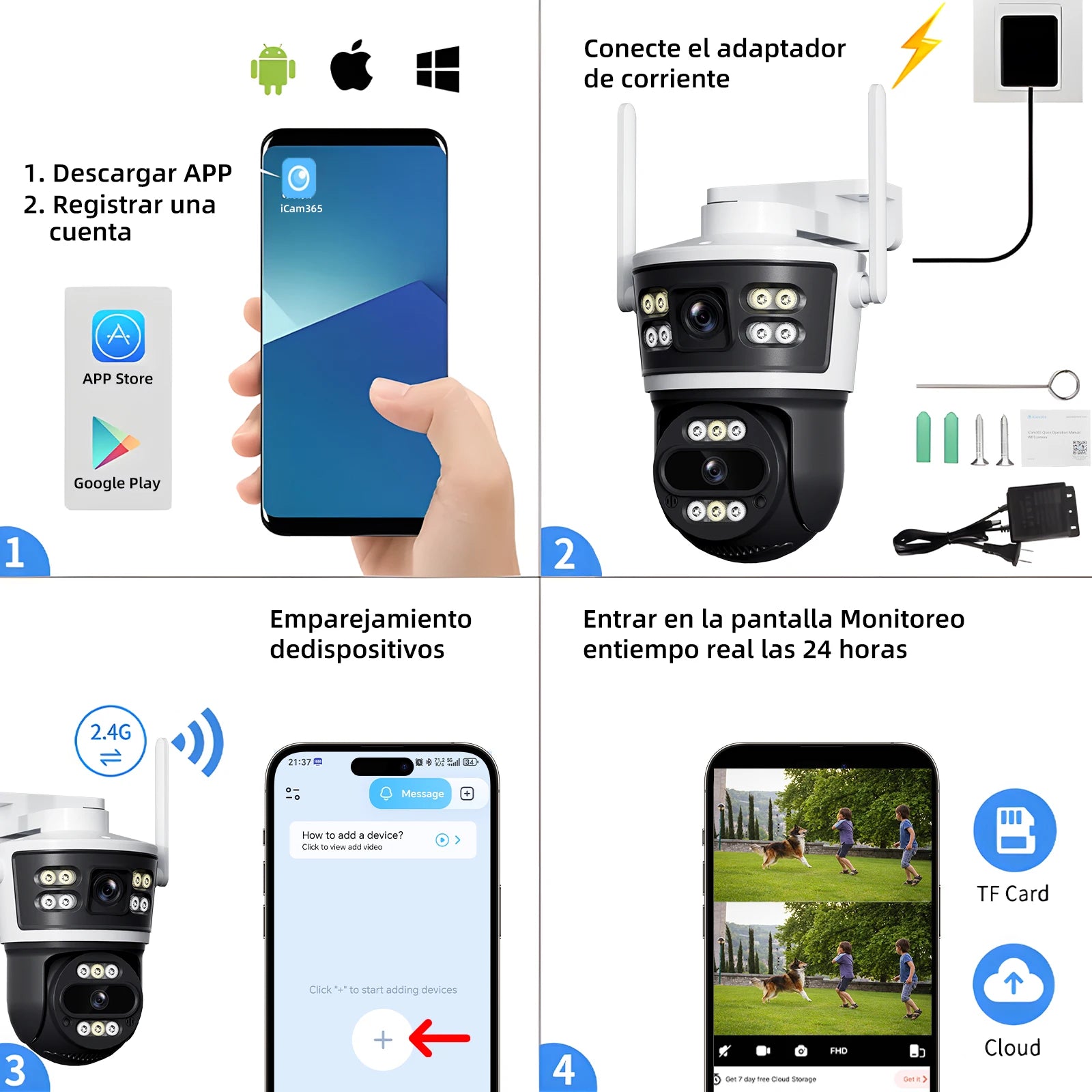 Câmera IP à Prova d'Água (IP66) com Lente Dupla e Visão Noturna Colorida