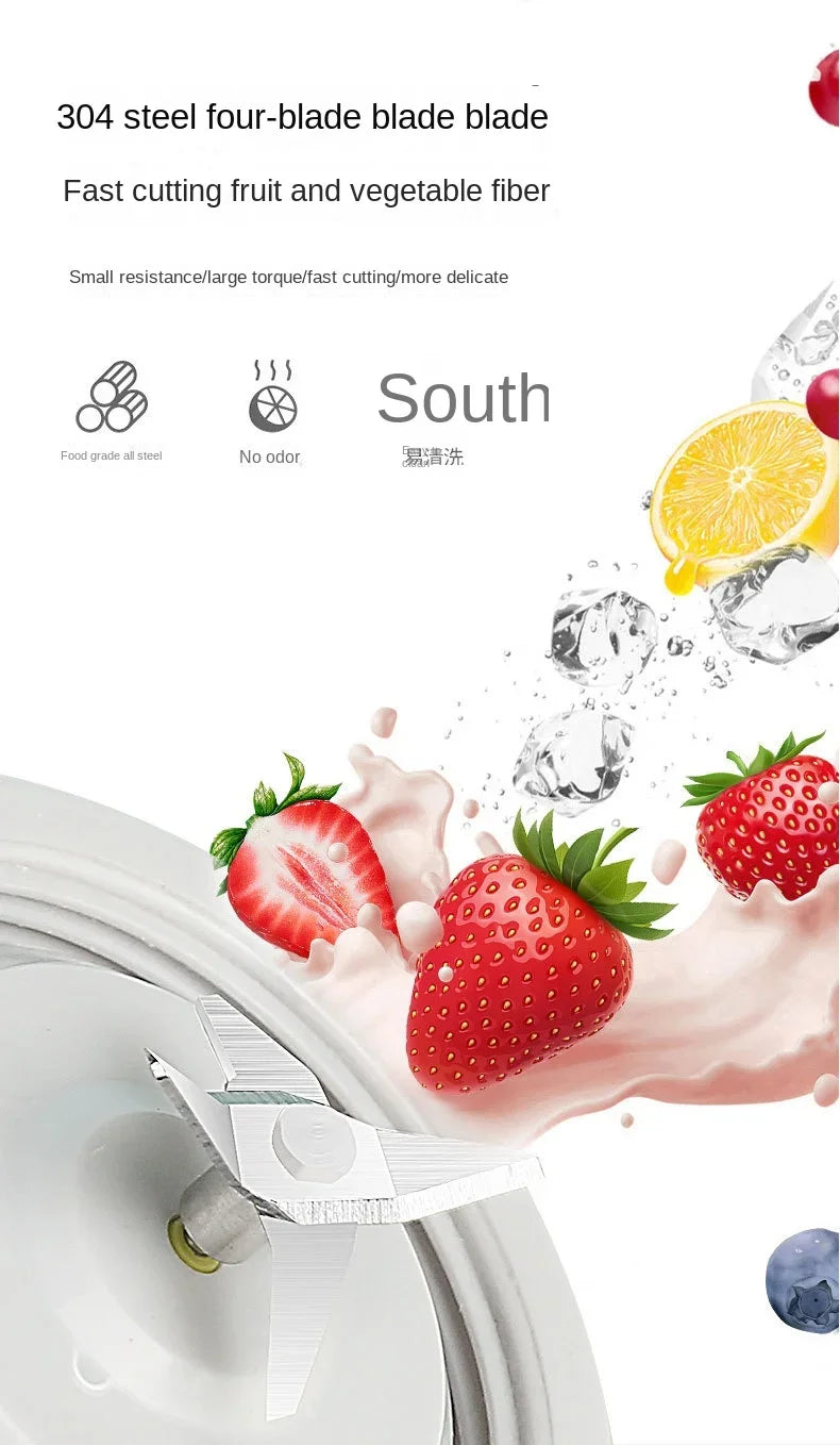 Mini Liquidificador Portátil 400ml: Recarregável USB para Smoothies e Shakes