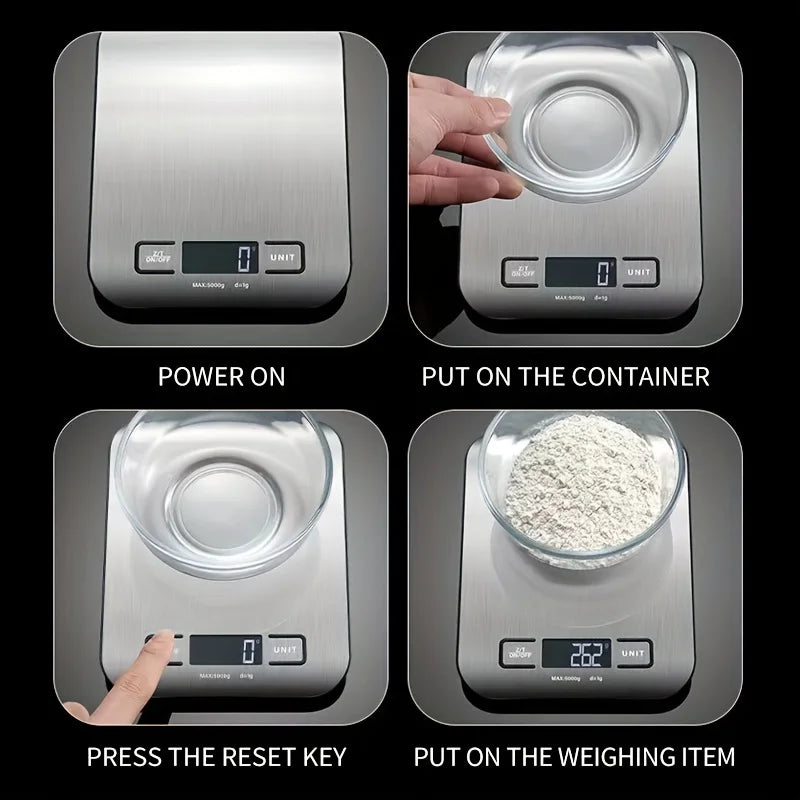Balança Eletrônica de Cozinha: Display LCD e Capacidade de 10kg