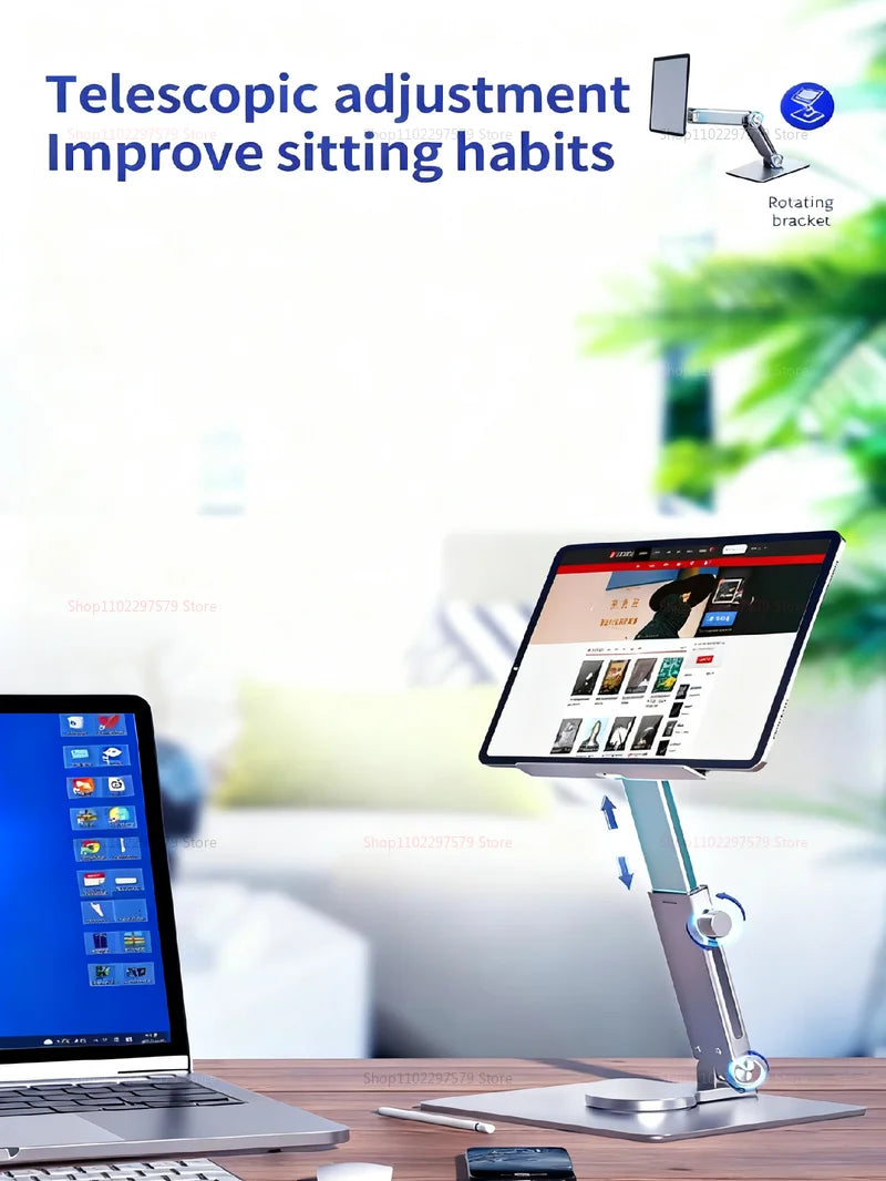 Suporte Ajustável para Notebook e Tablet com Base Giratória 360°