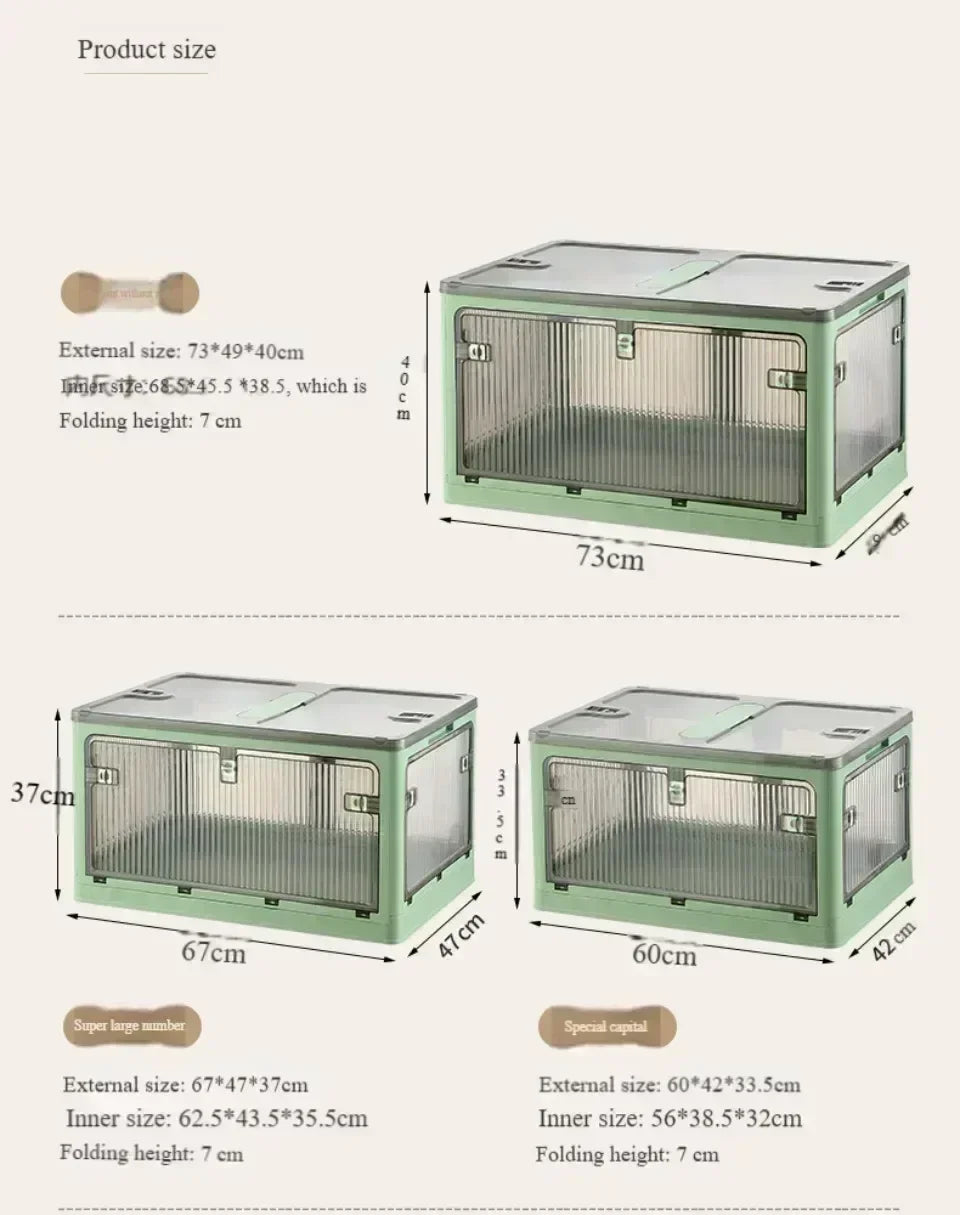 Baú Organizador Empilhável com Portas Frontais e Rodas