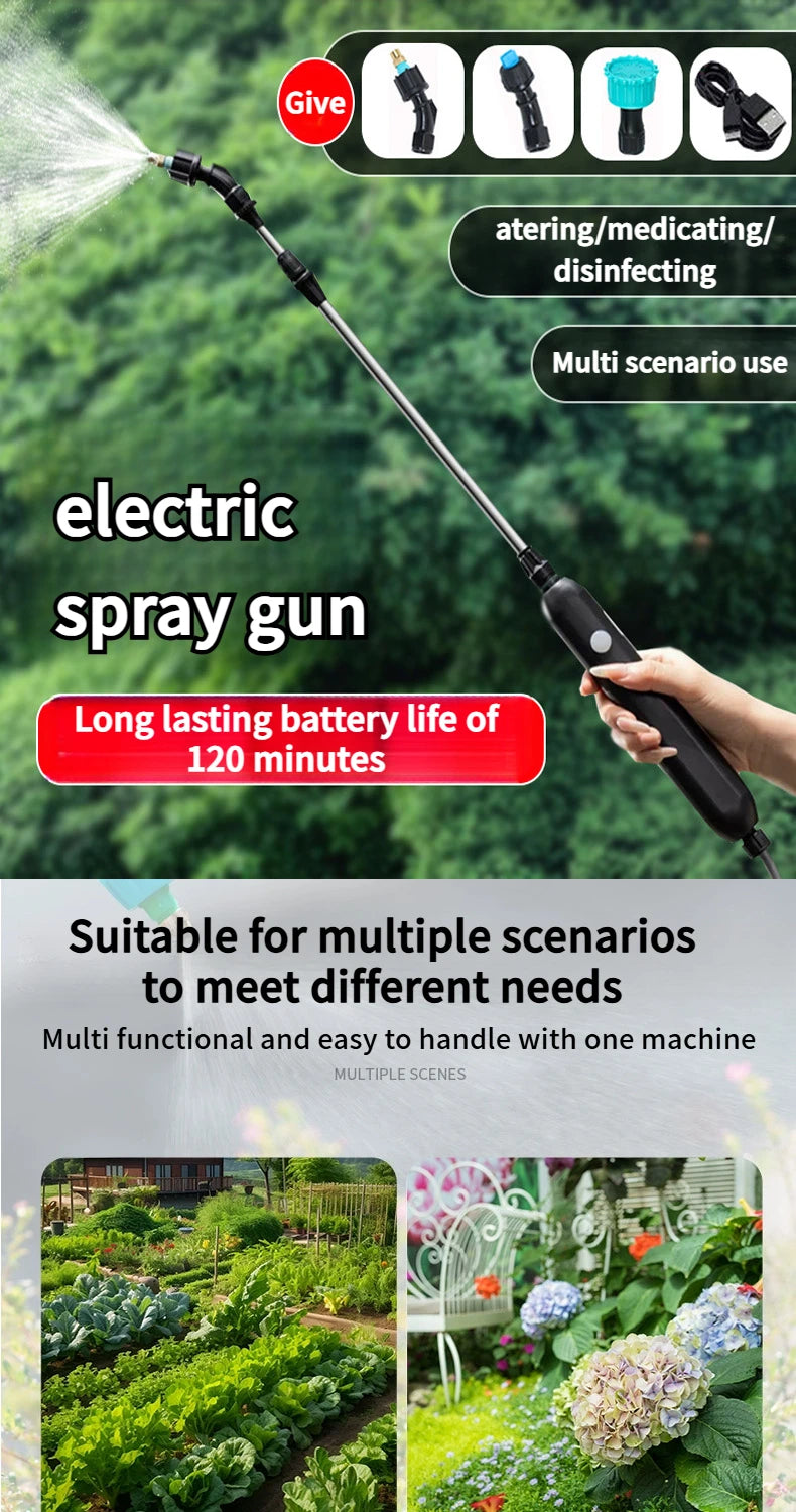 Pulverizador Elétrico para Jardinagem - Ferramenta de Jardim de Alta Pressão