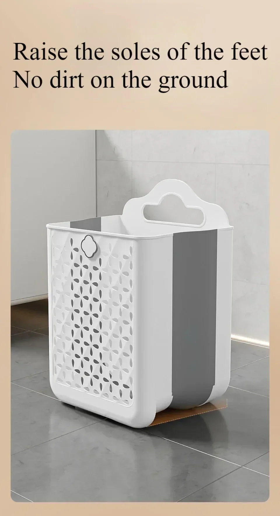 Cesto de Roupa Suja Dobrável com Fixação na Parede (Fácil Instalação)