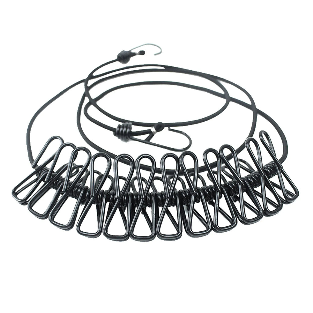 Varal de Viagem Retrátil (1.8m) com 12 Prendedores