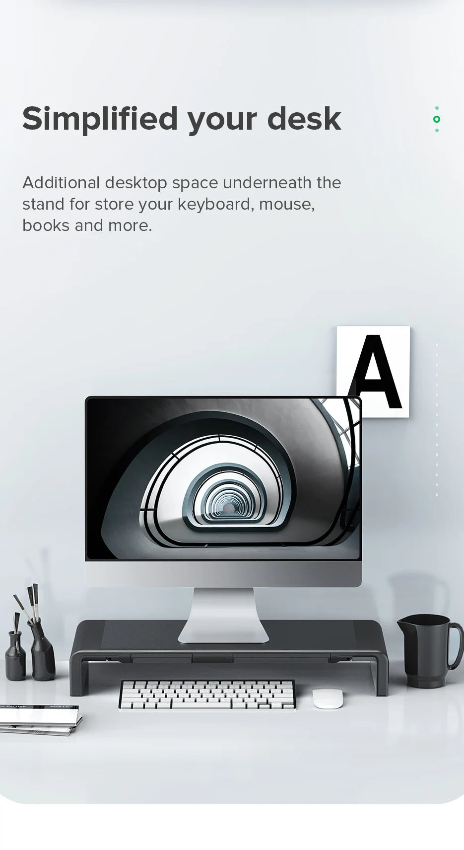 Suporte Ergonômico para Monitor e Notebook (Base de Mesa)