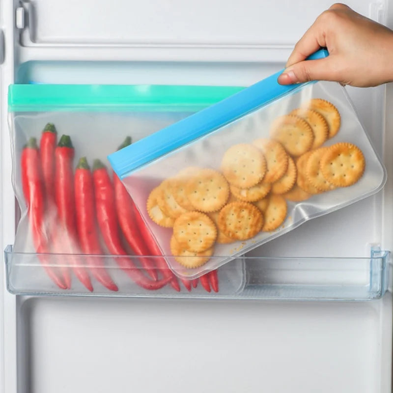 Kit Sacos de Armazenamento Reutilizáveis PEVA: (3/5/10/24 Peças)