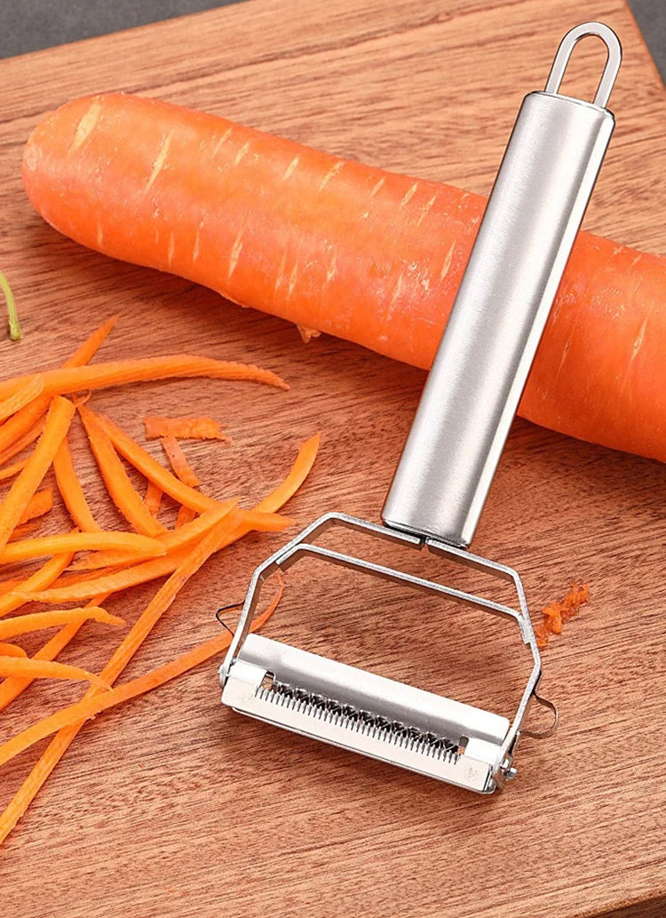 Descascador de Legumes Multifuncional: Aço Inox (Dupla Função)
