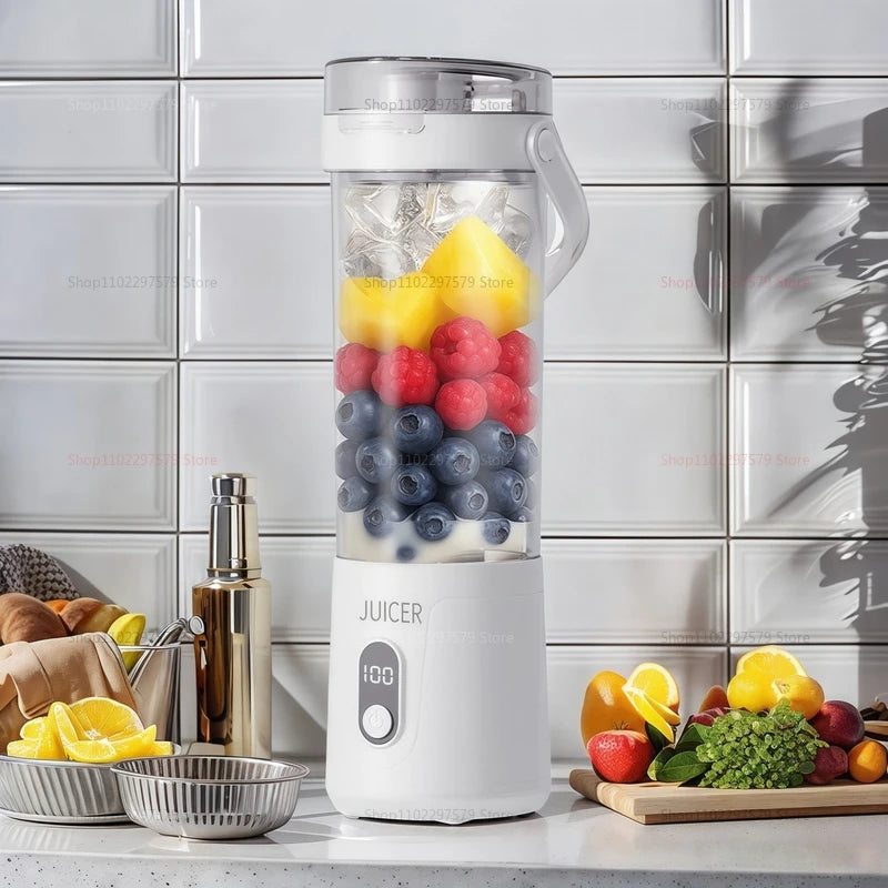 Copo Liquidificador Portátil 600ml: Bateria 2400mAh e 12 Lâminas