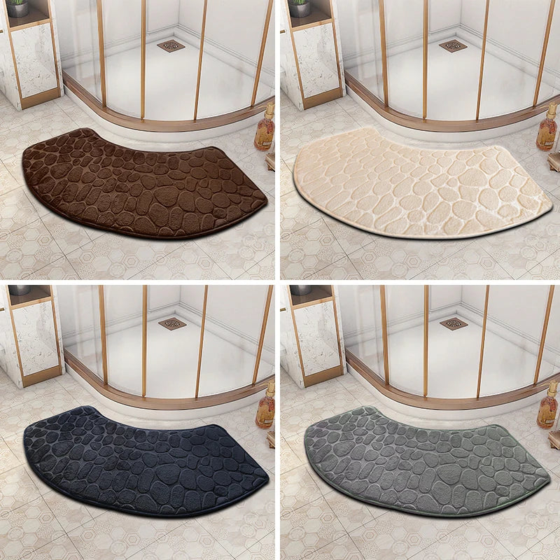 Tapete de Banheiro 3D Antiderrapante (Relevo de Pedras)