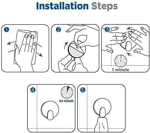 Kit 2/4 Unidades Gancho Adesivo de Parede em Aço Inox 304 (Sem Furos)