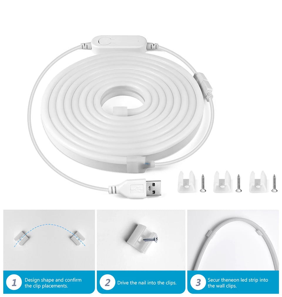 Fita LED COB RGB Wifi Inteligente Tuya/Smart Life (5V USB)
