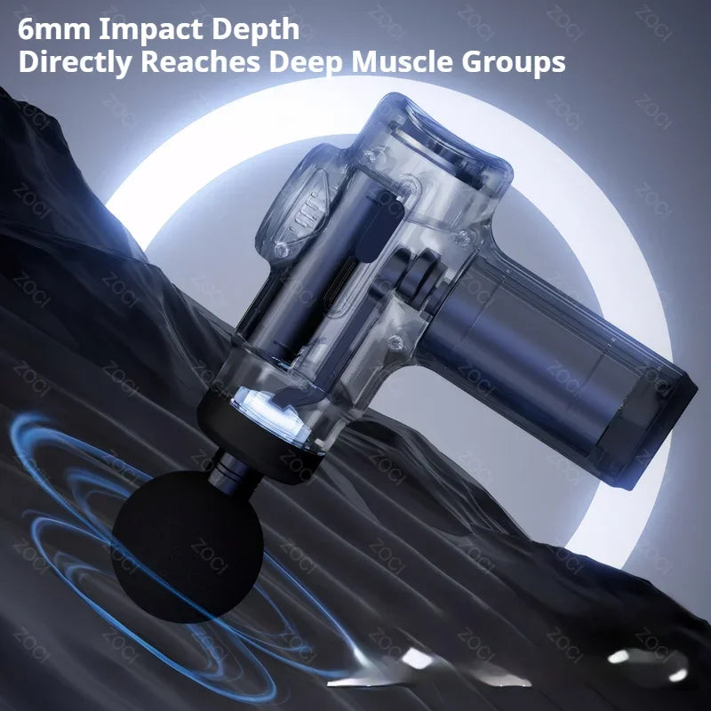 Massageador Elétrico Fascia Gun Recarregável com Display Digital