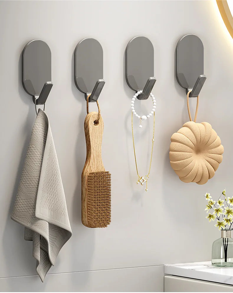 Kit 5/10 Ganchos Adesivos de Alta Resistência Multiuso Sem Furos