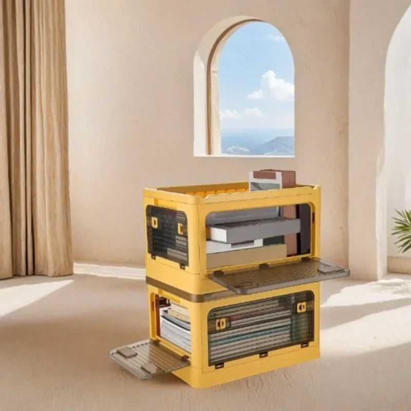 Caixa Organizadora Dobrável com Rodinhas e Tampa Transparente