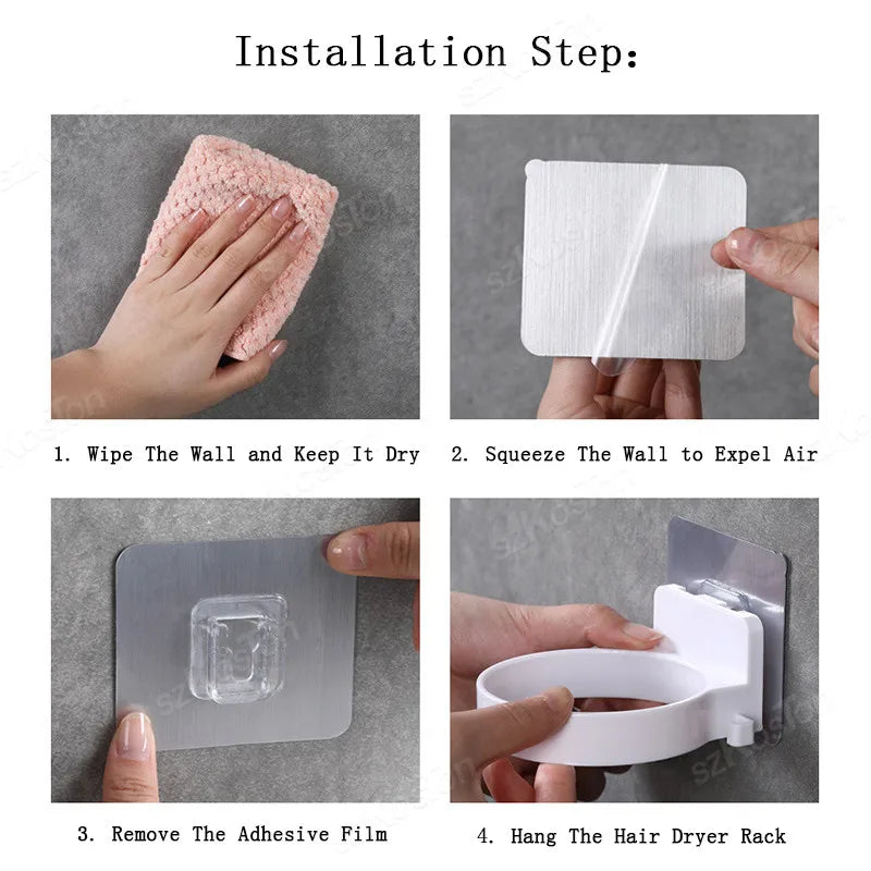 Suporte Moderno para Secador e Chapinha com Cola de Alta Fixação