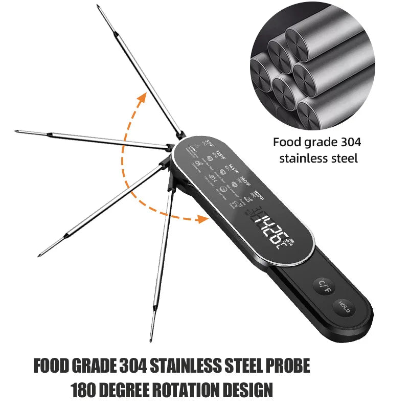 Termômetro Culinário Recarregável: Sem Fio e à Prova D'água (IP67)