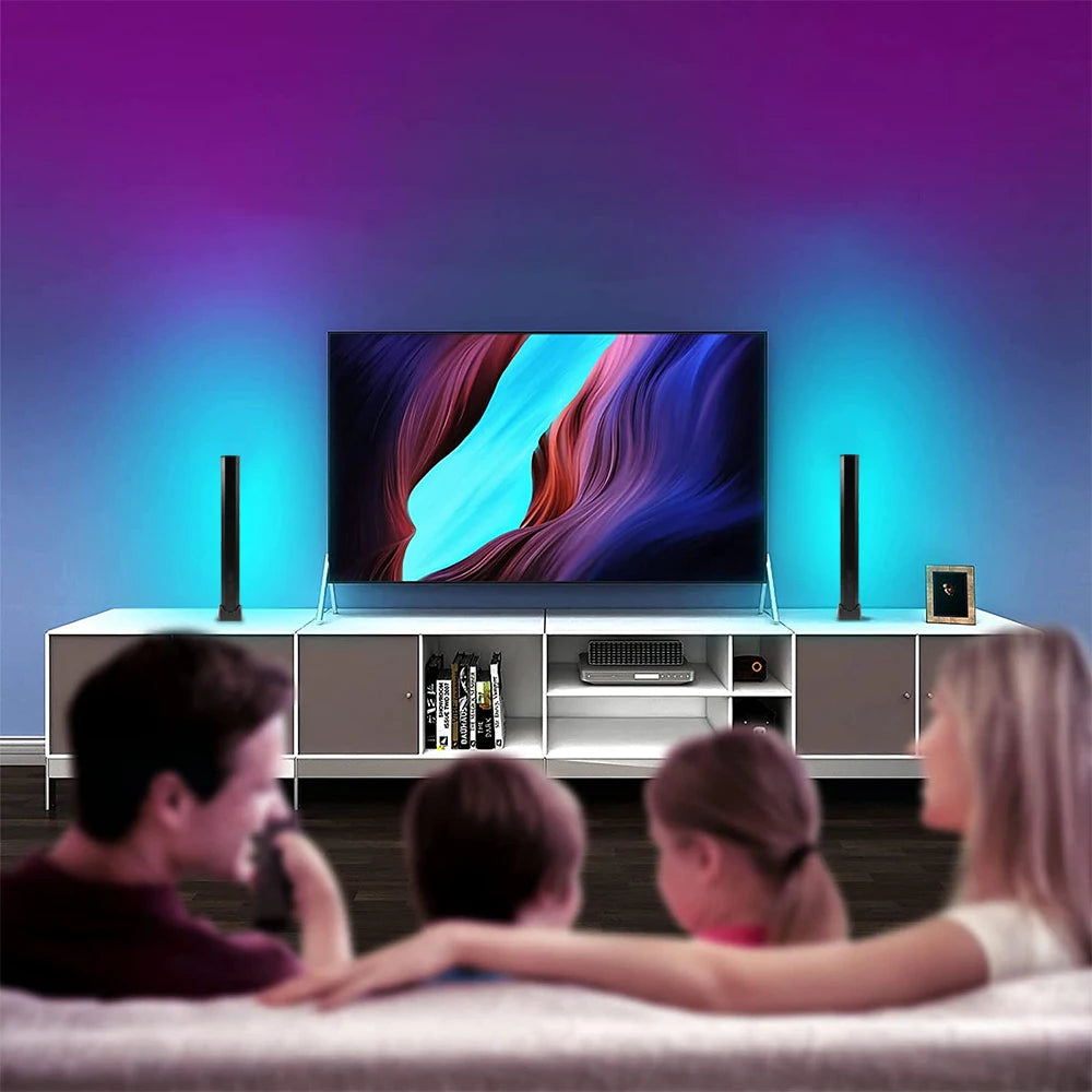 Kit 2 Barras de Luz LED RGB com Sensor de Som Rítmico (USB)