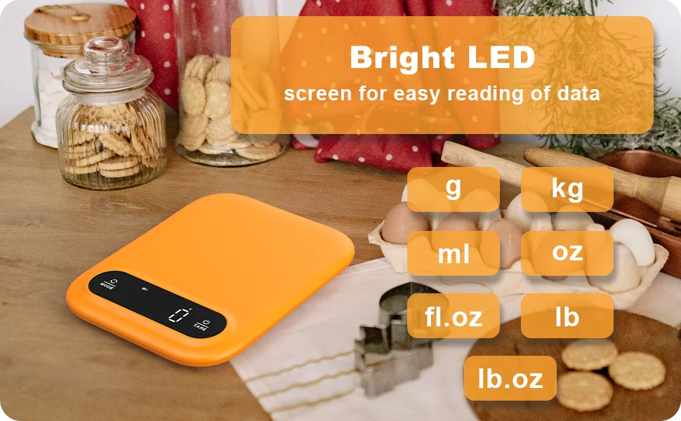 Balança Digital de Cozinha 5kg: Precisão de 1g com Display LED