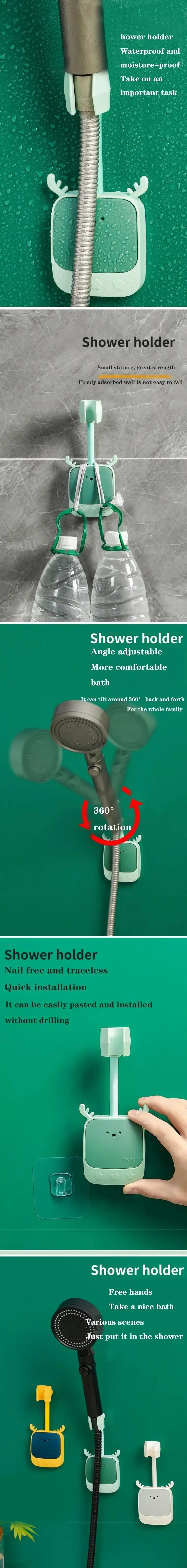 Suporte de Parede Ajustável 180° para Secador de Cabelo (Adesivo)