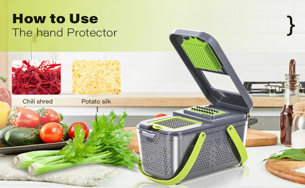 Kit Cortador de Legumes 22 em 1: 13 Lâminas de Aço Inox