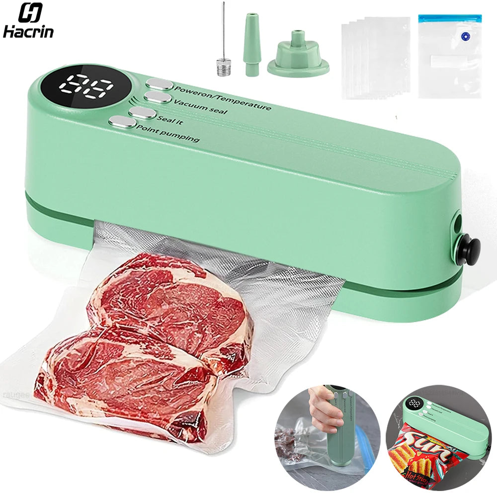 Mini Seladora a Vácuo Portátil: Recarregável USB com 3 Modos