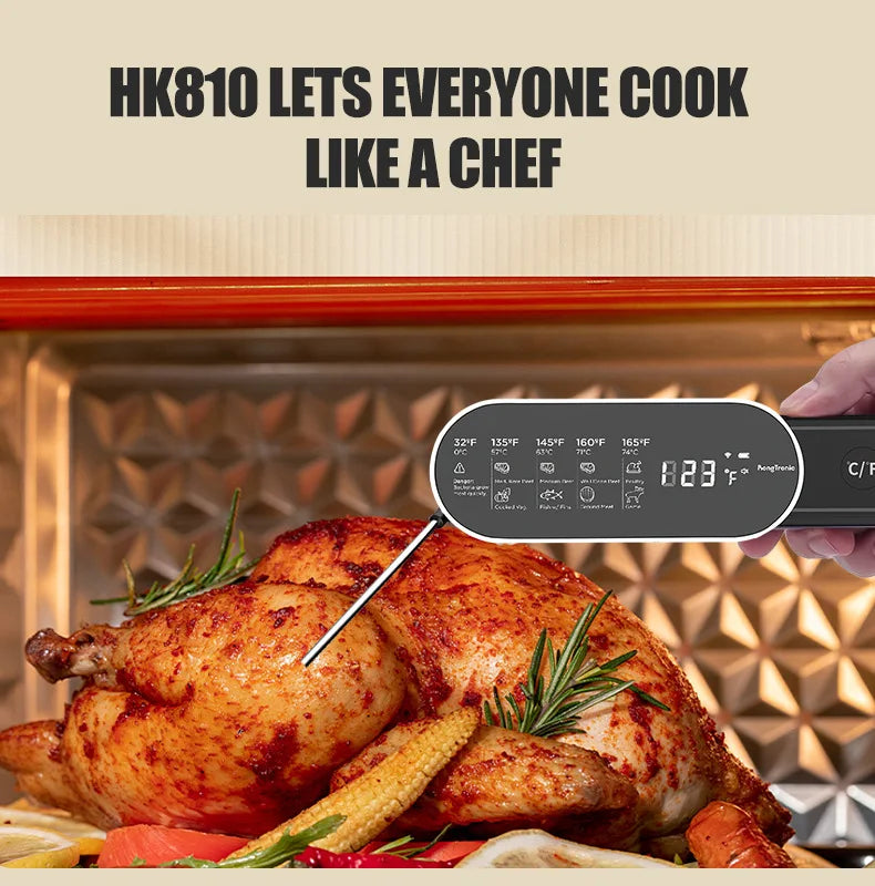 Termômetro Culinário Recarregável: Sem Fio e à Prova D'água (IP67)