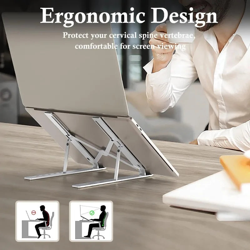 Suporte Ajustável e Dobrável em Alumínio para Notebook e Tablet (10-15.6 pol)