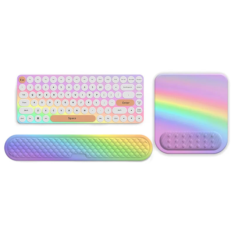 Kit Apoio de Pulso Ergonômico para Teclado e Mouse (Memory Foam)