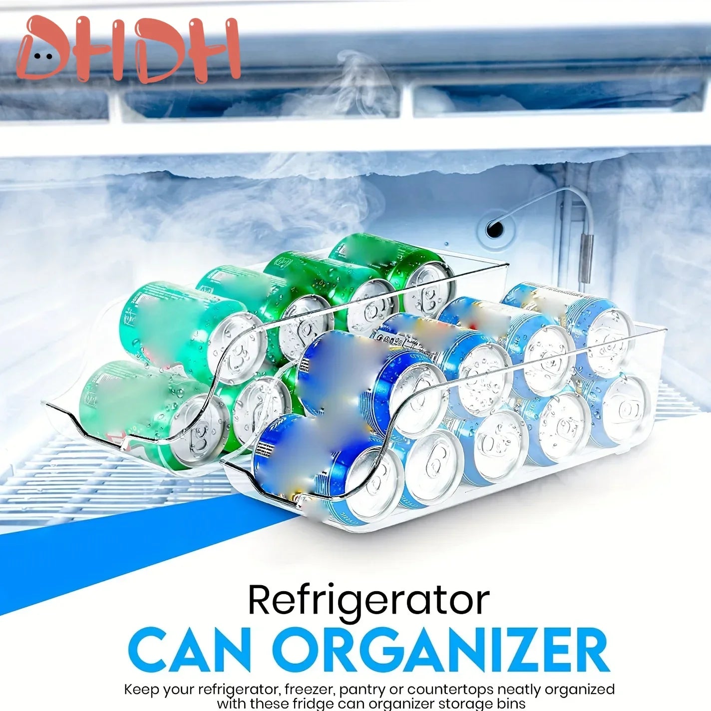 Cesto Organizador de Geladeira para Latas, Frutas e Legumes