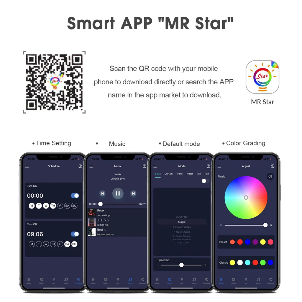 Fita LED Neon RGBIC Inteligente Flexível com Controle via App (USB)