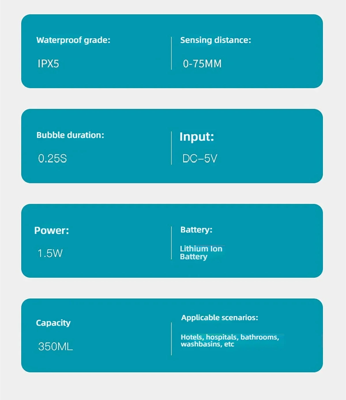 Saboneteira de Espuma ou Líquido com Sensor e Volume de Saída Ajustável