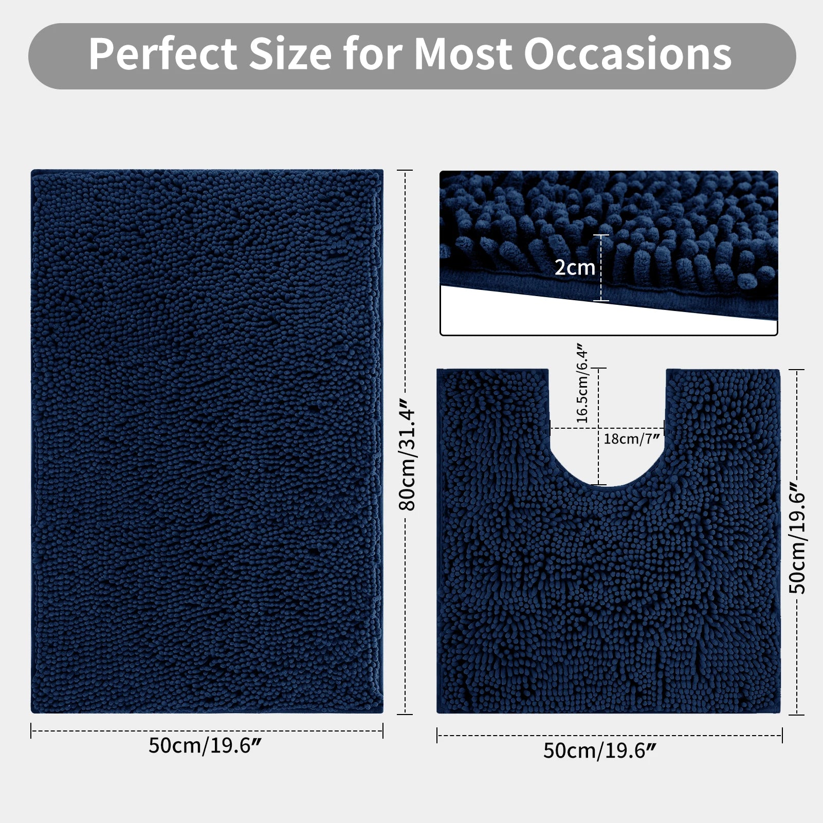 Kit 2 Tapetes Banheiro Microfibra Super Macio (Alta Absorção)