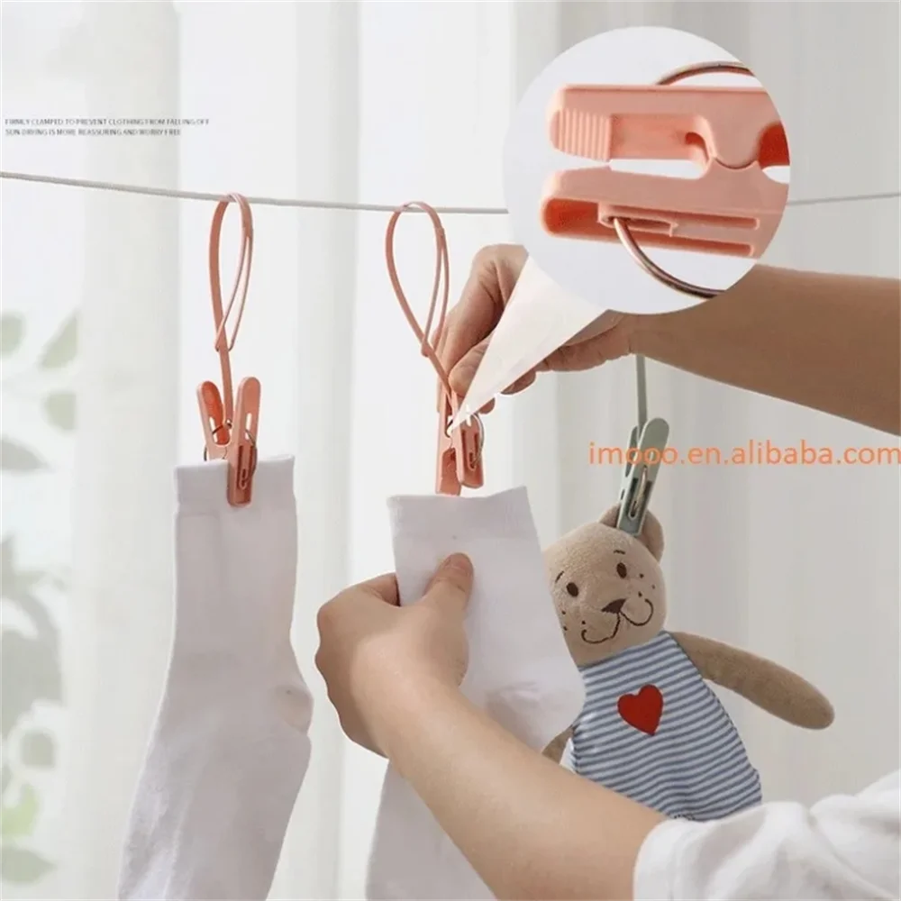 24 Mini Prendedores de Roupa Resistentes com Corda Inclusa