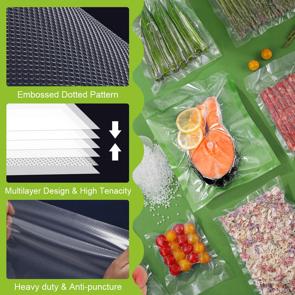 Kit 100 Sacos para Seladora a Vácuo: Armazenamento de Alimentos