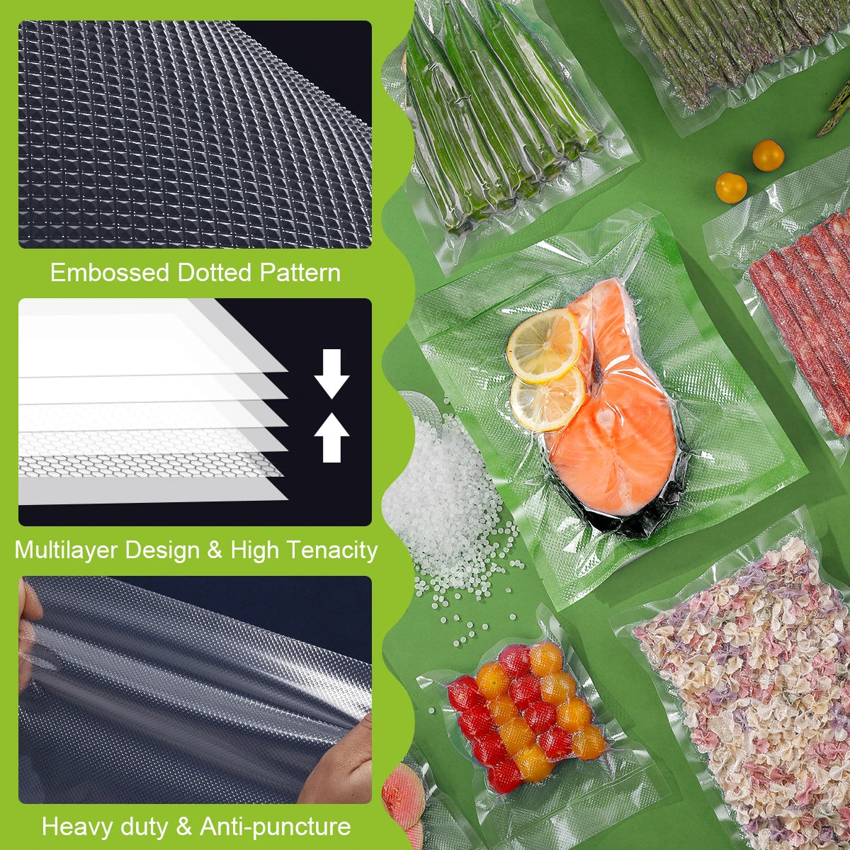 Kit 100 Sacos para Seladora a Vácuo: Armazenamento de Alimentos