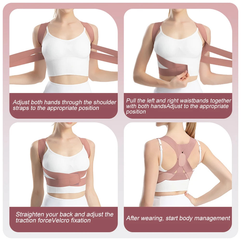 Corretor Postural Ajustável para Alívio de Dores e Correção de Coluna