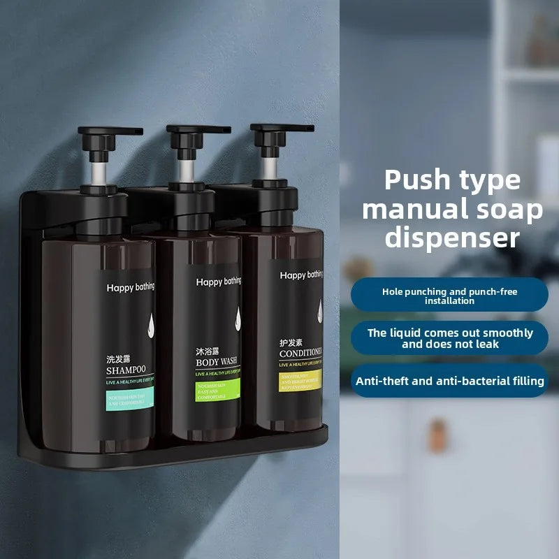 Porta Shampoo de Parede Sem Furo (Dispenser Simples, Duplo ou Triplo)