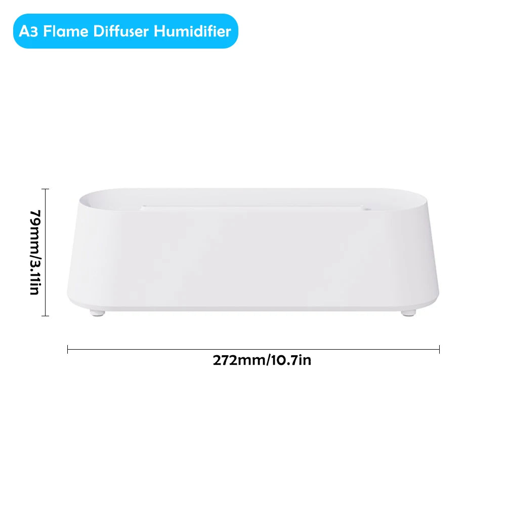 Difusor de Aromas Ultrassônico USB com Efeito Chama Colorida