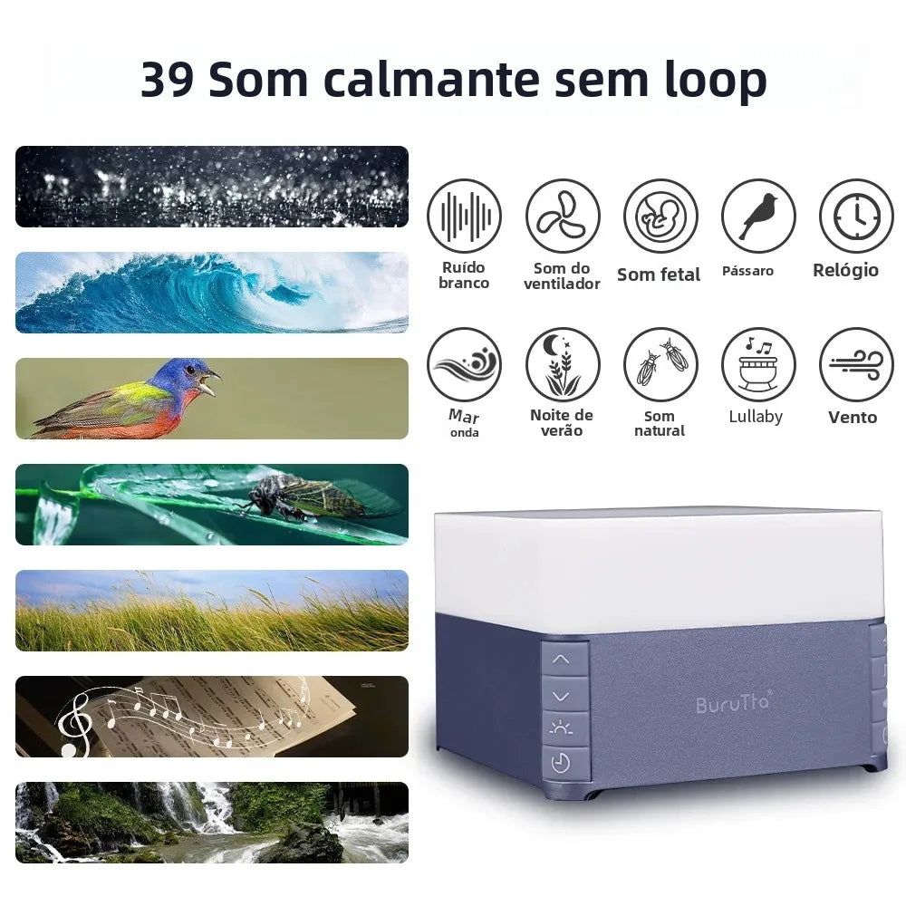 Caixa de Som Relaxante com 39 Sons Calmantes e Temporizador