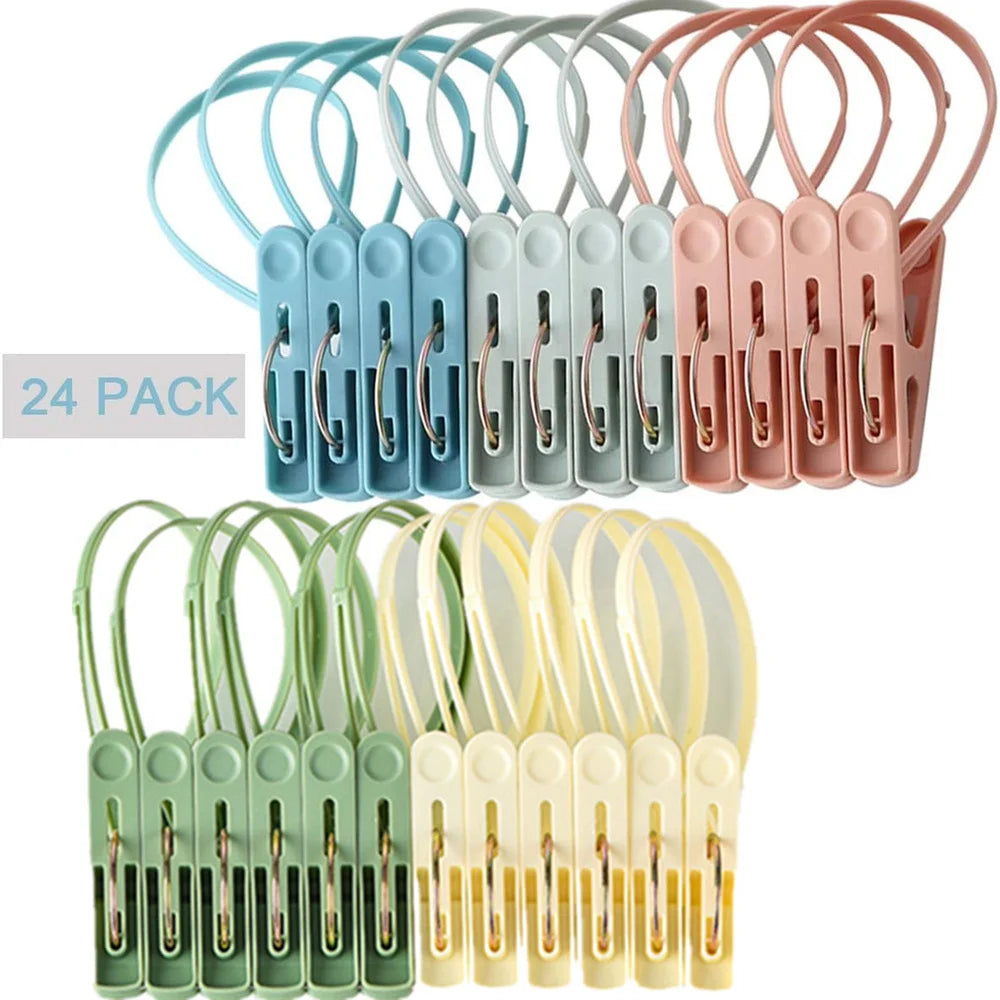 24 Mini Prendedores de Roupa Resistentes com Corda Inclusa