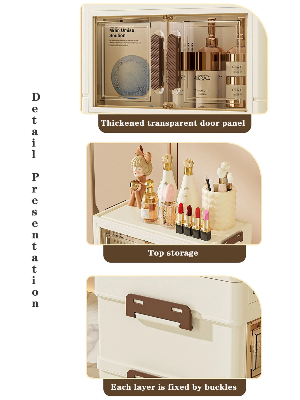 Organizador de Maquiagem Acrílico com Gavetas e Portas Magnéticas