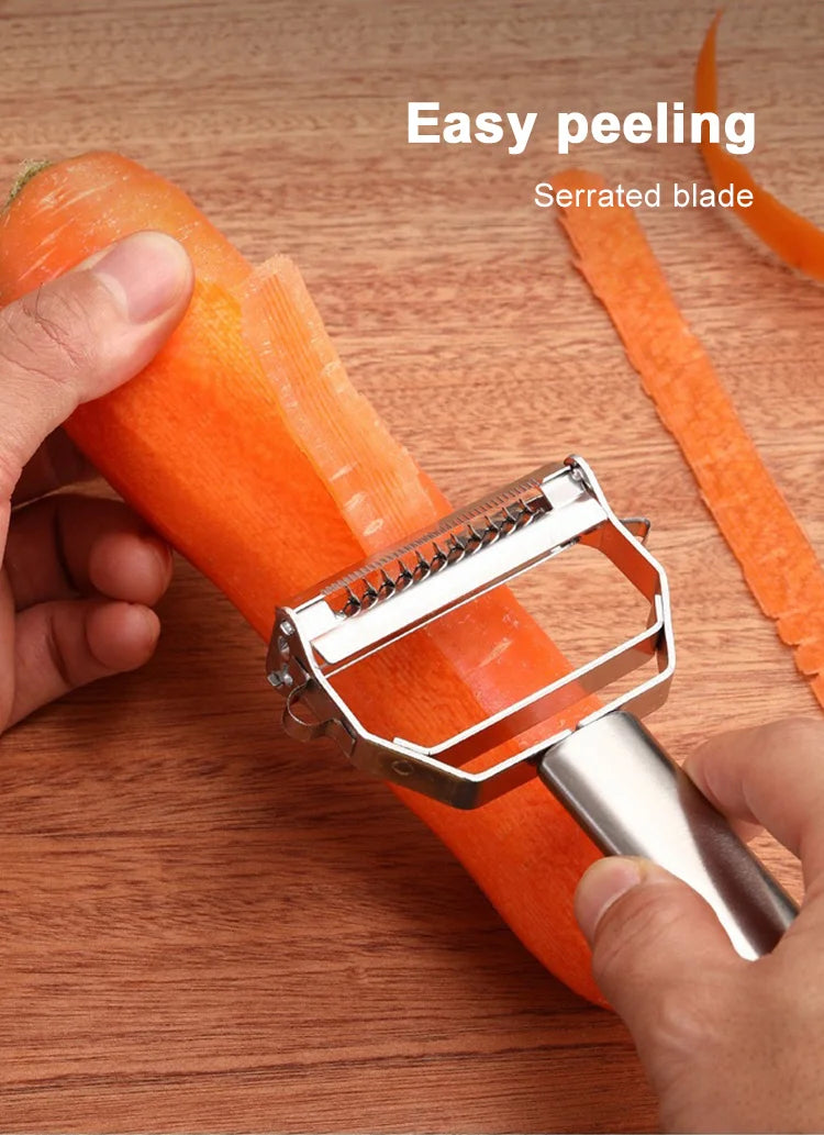 Descascador de Legumes Multifuncional: Aço Inox (Dupla Função)