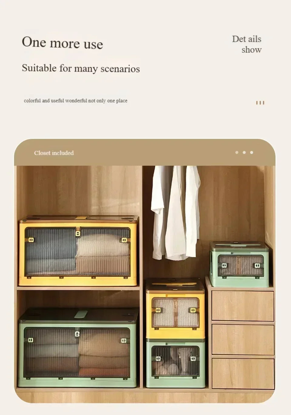 Baú Organizador Empilhável com Portas Frontais e Rodas